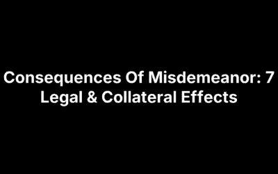 Consequences of Misdemeanors