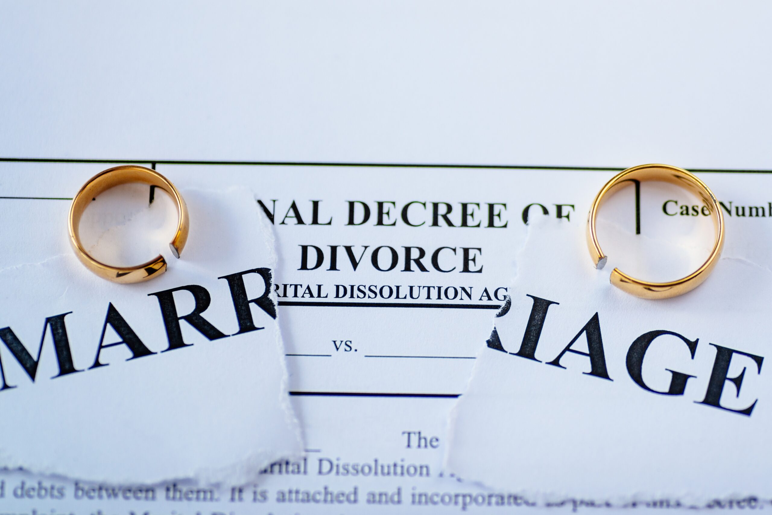 Divorce decree and two broken wedding rings - Michael Fayard Family Lawyer Divorce decree and two broken wedding rings - Michael Fayard Family Lawyer